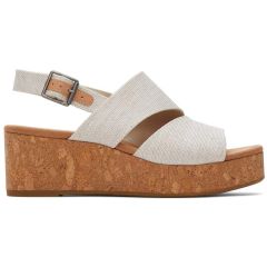 Toms Womens Claudine Slingback Wedge Sandals - Natural Canvas
