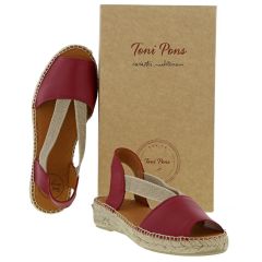 Toni Pons Womens Etna Leather Slingback Espadrille Sandals - Vermell