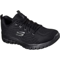Skechers Womens Graceful Get Connected Trainers Shoes - Black Black