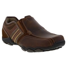 Skechers Mens Diameter Zinroy Leather Slip On Shoes - Dark Brown
