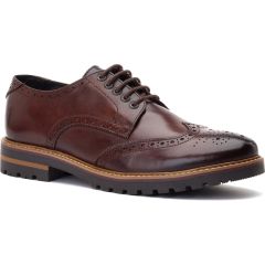 Base London Men's Gibbs Brogue Shoes - Dark Brown