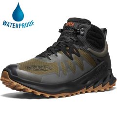 Keen Men's Zionic Mid Waterproof Walking Boot - Dark Olive Scarlet Ibis