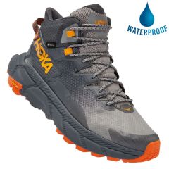 Hoka Mens Trail Code GTX Waterproof Walking Boots - Castlerock Persimmon Orange
