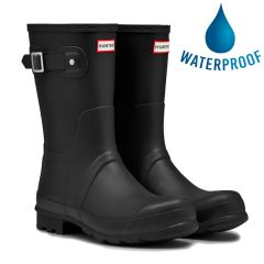 Hunter Womens Original Short Wellies Rain Boots - Black