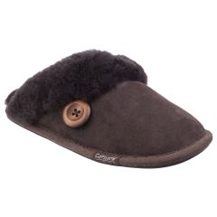 Cotswold Womens Lechlade Sheepskin Slippers - Chocolate