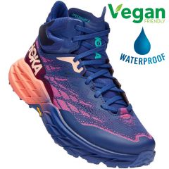 Hoka One One Womens Speedgoat 5 Mid GTX Waterproof Walking Boots - Bellweather Blue Camelia