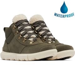 Sorel Womens Explorer Next Hiker Waterproof Ankle Boot - Stone Green Bleached Ceramic