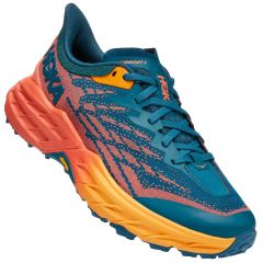 Hoka Womens Speedgoat 5 Wide Fit Running Shoes - Blue Coral Camellia