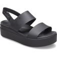 Crocs Womens Brooklyn Low Wedge Sandals - Black