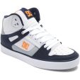DC Mens Pure High Top Trainers - White Grey Orange