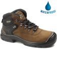 Grafters Mens Waterproof Steel Toe Cap Safety Boots - Brown