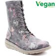 Heavenly Feet Womens Martina 2 Vegan Boots - Black Floral