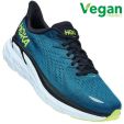 Hoka One One Mens Clifton 8 Wide Fit Road Running Shoes - Blue Coral Butterfly