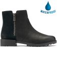 Sorel Womens Emelie II Zip Waterproof Boots - Black Sea Salt