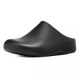 FitFlop Womens Shuv Leather Slip On Clogs Shoes Sandals Sandals - Black