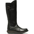 Fly London Womens Mol 2 Knee High Wedge Boots - Black