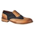 London Brogues Men's Gatsby WIDE Shoes - Tan Navy