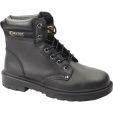 Grafters Mens Apprentice Safety Toe Cap Work Boots - Black
