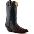 Grinders Mens Arizona Hi Pointed Toe Western Cowboy Boots - Black Burgundy