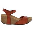 Oxygen Womens Malaga Leather Wedge Platform Sandals - Tan