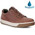 Ecco Shoes Men's Byway Tred Waterproof Leather Trainers - Brandy