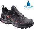 Salomon Womens X Ultra 3 GTX Waterproof Walking Hiking Trainers Shoes - Magnet Black Mineral Red