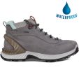 Ecco Shoes Womens Exohike GTX Waterproof Walking Boots - Titanium Concrete