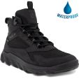 Ecco Shoes Mens MX Mid Waterproof GTX Hi Top Trainers - Black Black