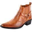 US Brass Mens Eastwood Western Cowboy Boots - Tan