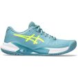 Asics Womens Gel Challenger 14 Tennis Shoes - Griss Blue Safety Yellow