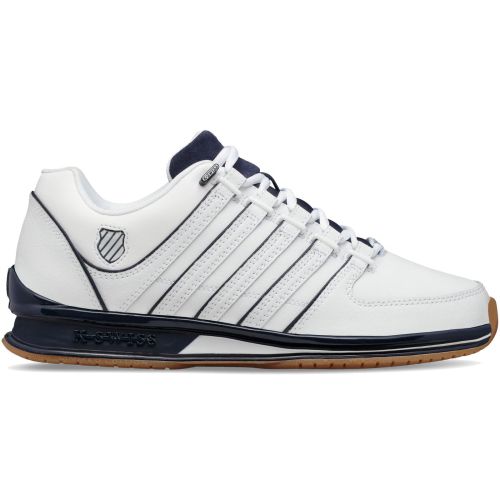MENS NEW TRAINERS K.SWISS RINZLER SP WHITE GREY LACE UP LEATHER TRAINERS 6-12 
