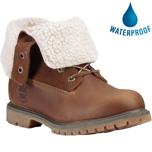 Timberland Womens Teddy Fleece Waterproof Ankle Boots - Dark Brown - 8328R