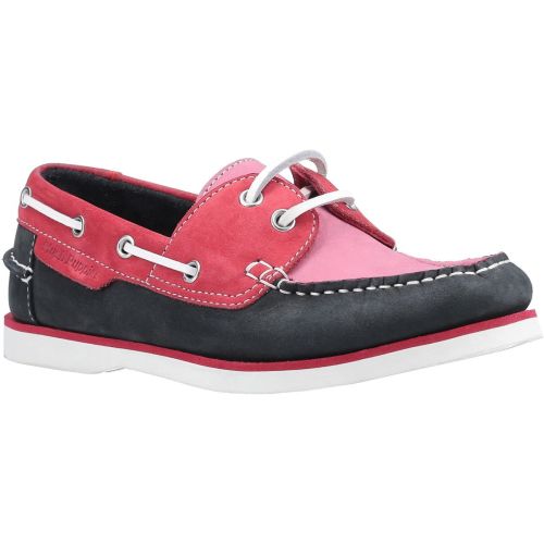 kalligraf prik Flipper Hush Puppies Womens Hattie Boat Shoes - Pink Navy
