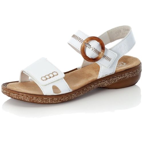 tælle Rasende Fremtrædende Rieker Womens Adjustable Comfort Sandals - White