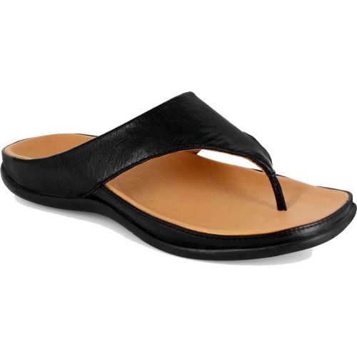 Strive Maui Women Toe Post Leather Sandals In Anthracite Size UK 3-8 