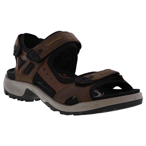 Preparation under Therapy Ecco Shoes Mens Offroad Leather Walking Sandals - Espresso Cocoa Brown Black