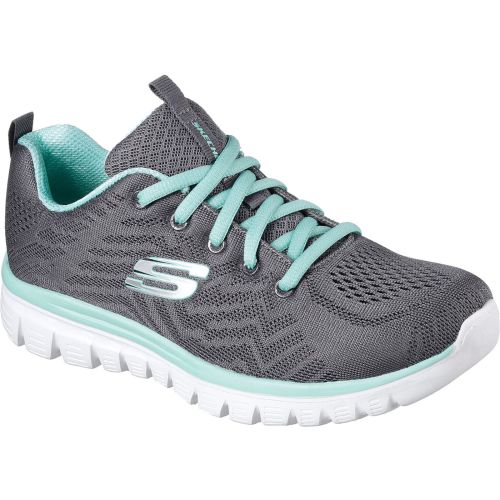 Skechers Womens Graceful Get Connected Wide Fit - Charcoal Green