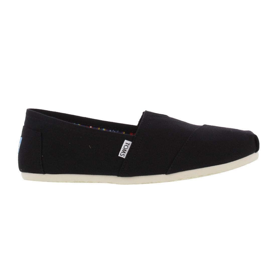 TOMS Mens Classic Alpargata Slip On Espadrille Shoes - Black White 2951