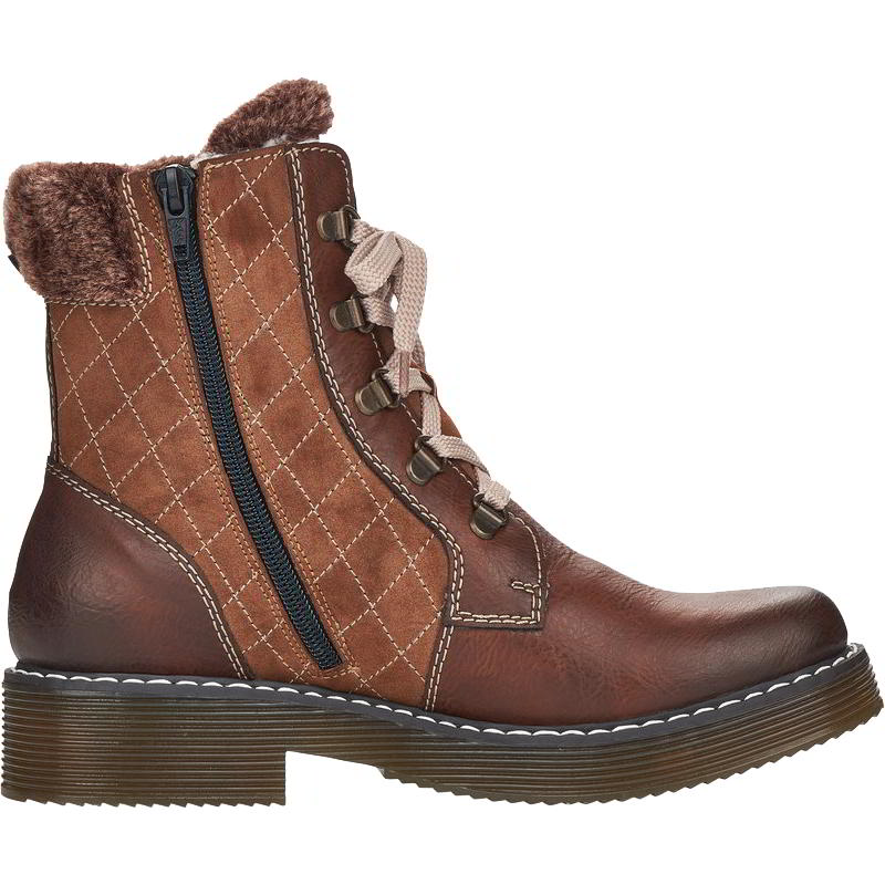 Rieker Womens 70025 Water Resistant Lace Up Ankle Boots - Brown Reh Setter - Uk 5 / Eu 38