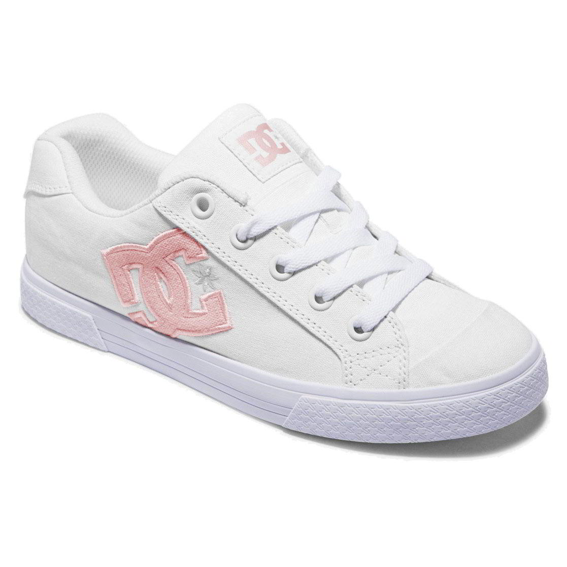 DC Women's Chelsea Skate Shoes Trainers White Pink White - UK 6.5