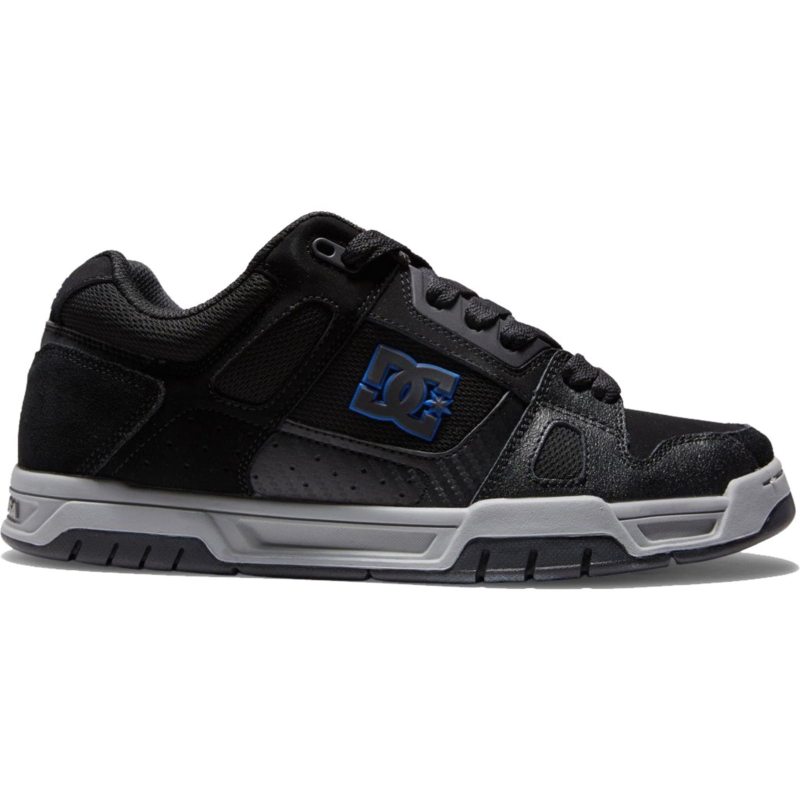 DC Mens Stag Skate Shoes - Black Grey Blue 2951