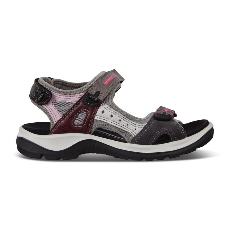 Ecco Shoes Womens Offroad Leather Walking Sandals - Multicolour Wine 2951