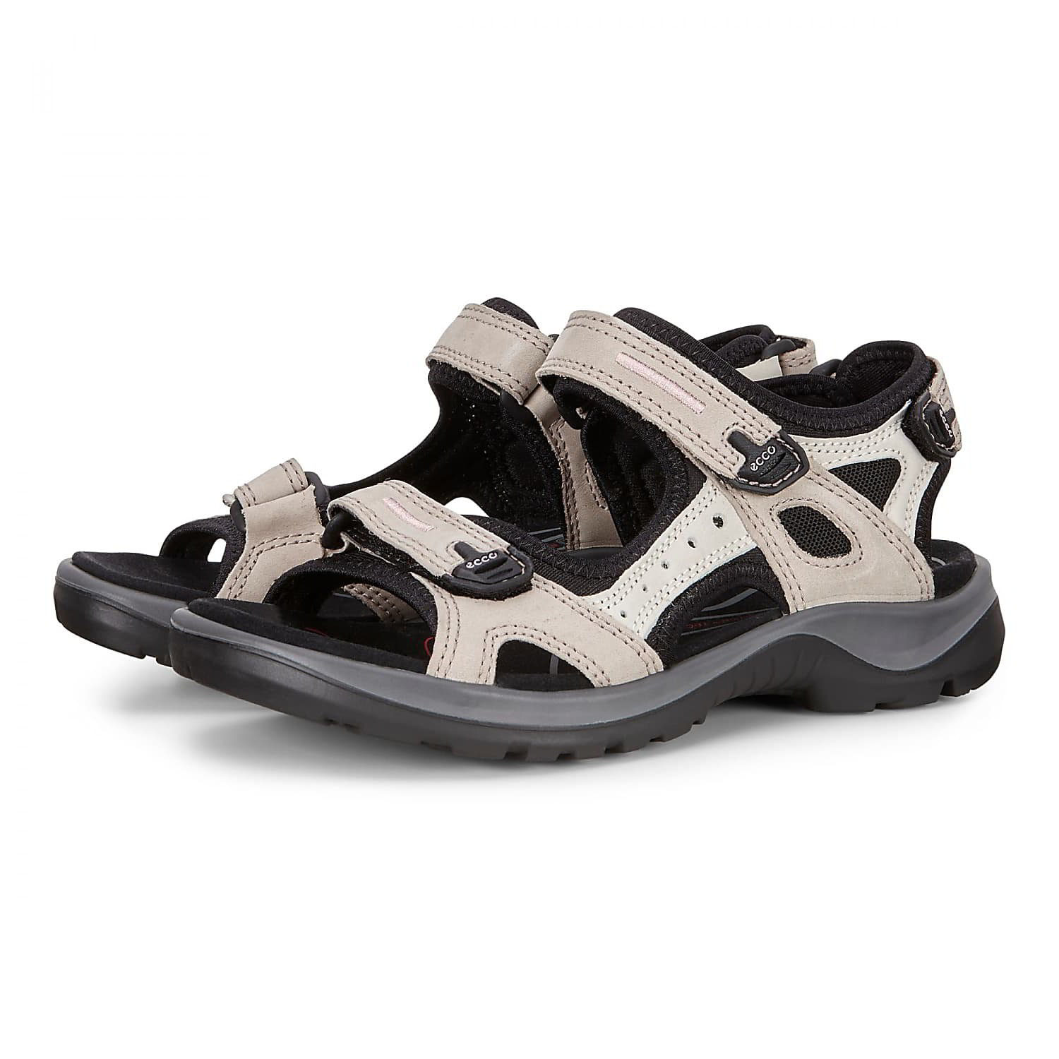 Ecco Shoes Womens Offroad Leather Walking Sandals - Atmosphere Ice Black 2951