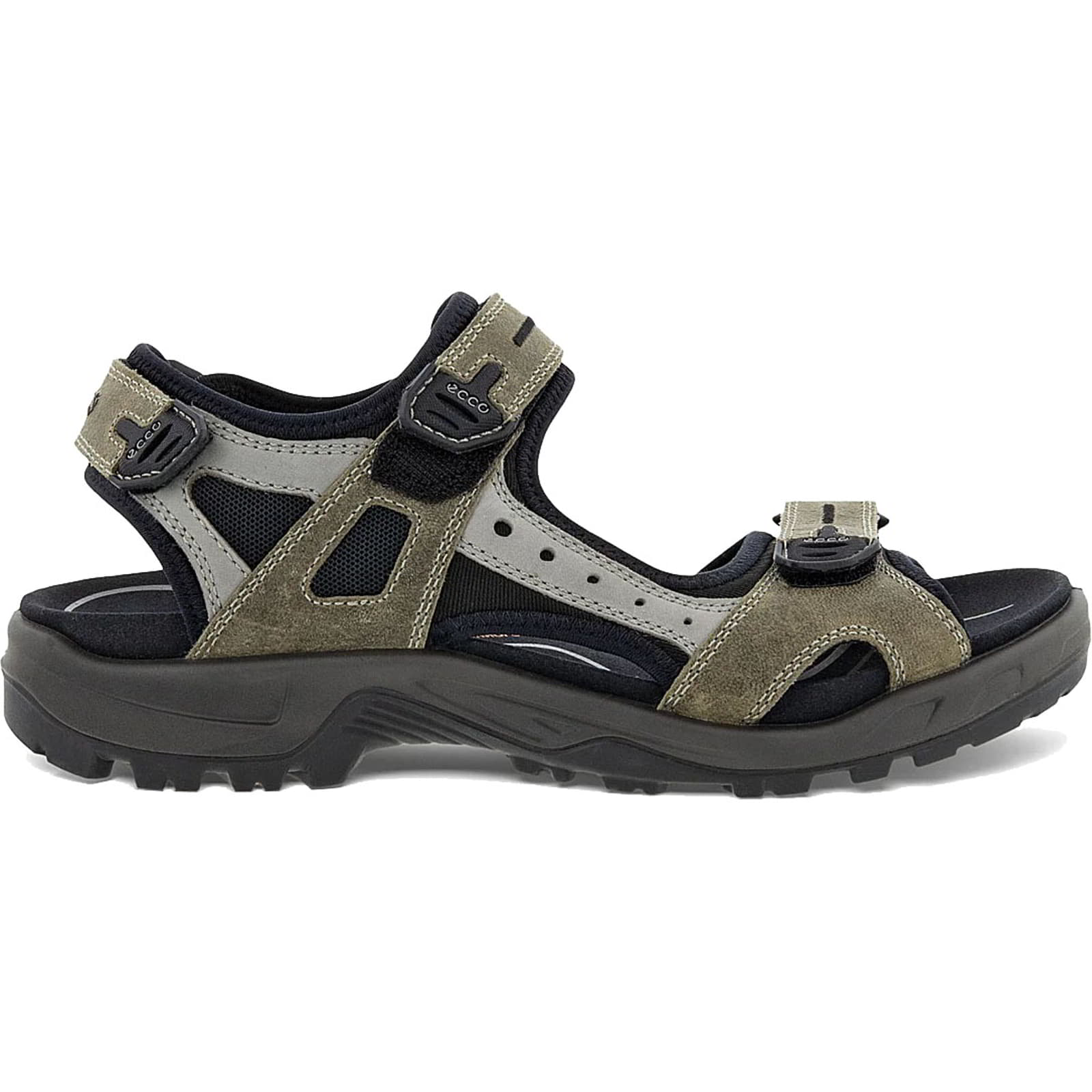 Ecco Shoes Mens Offroad Leather Walking Sandals - Tarmac Moon Rock 2951