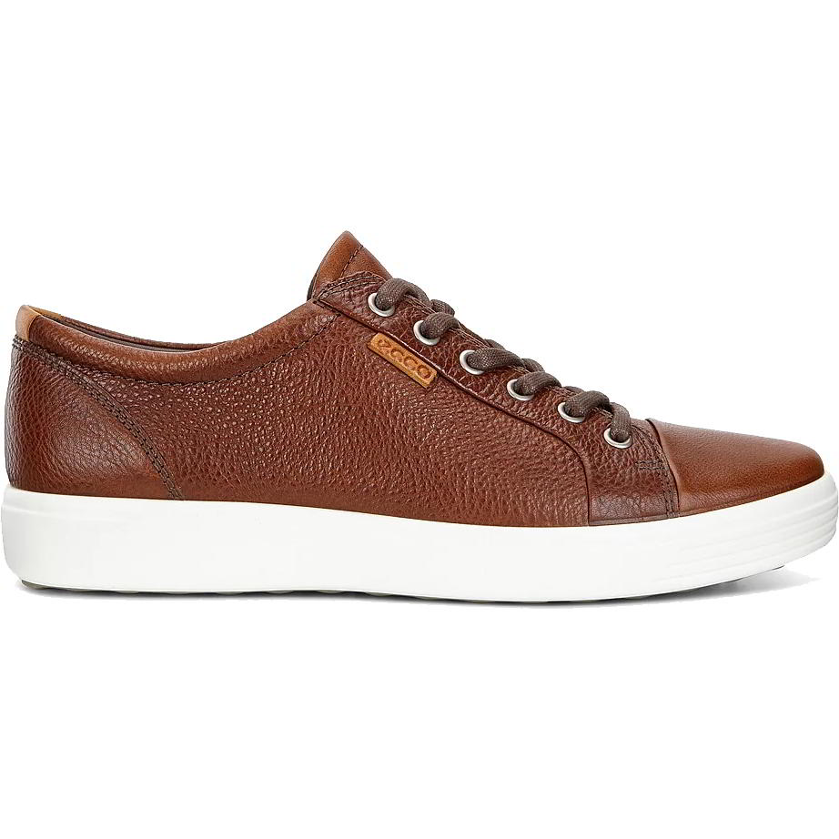 Ecco Shoes Mens Soft 7 Leather Trainers - Whisky 2951