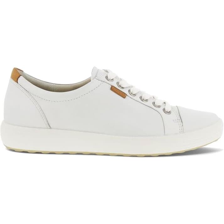 Ecco Shoes Womens Soft 7 Leather Trainers - White 2951