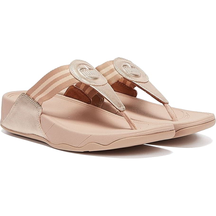 FitFlop Womens Walkstar Wide Fit Toe Post Sandals - Rose Gold 2951
