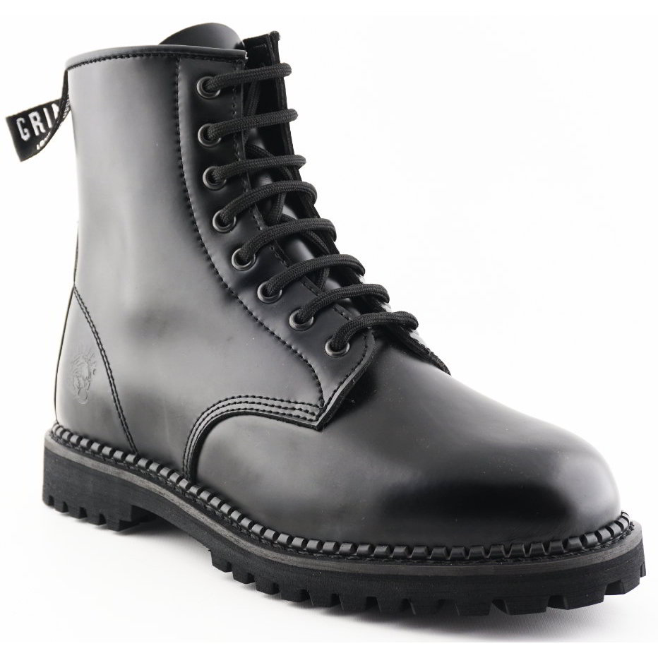 Grinders Mens Cedric CS 8 Eye Derby Ankle Boots - UK 10 / EU 44 Black 2951