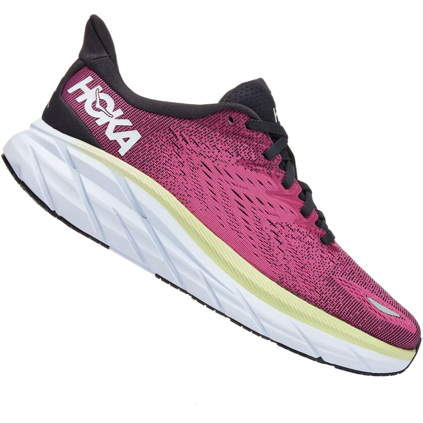 Hoka One Womens Clifton 8 Wide Fit Running Shoes Trainers - UK / US 9.5 Pink 2951
