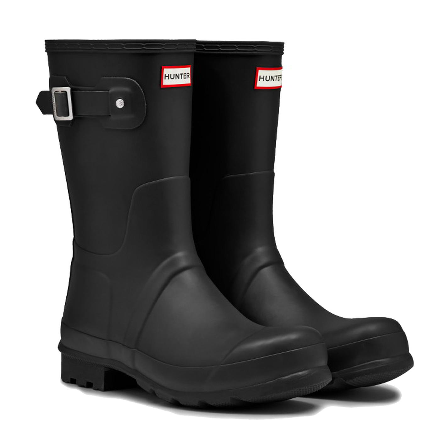Hunter Mens Original Short Wellies Rain Boots - Black 2951
